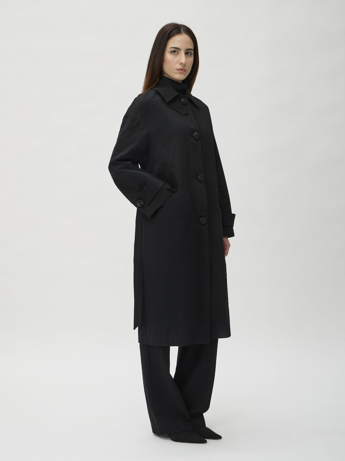 Cotton Coat in Popeline – 6011 Black