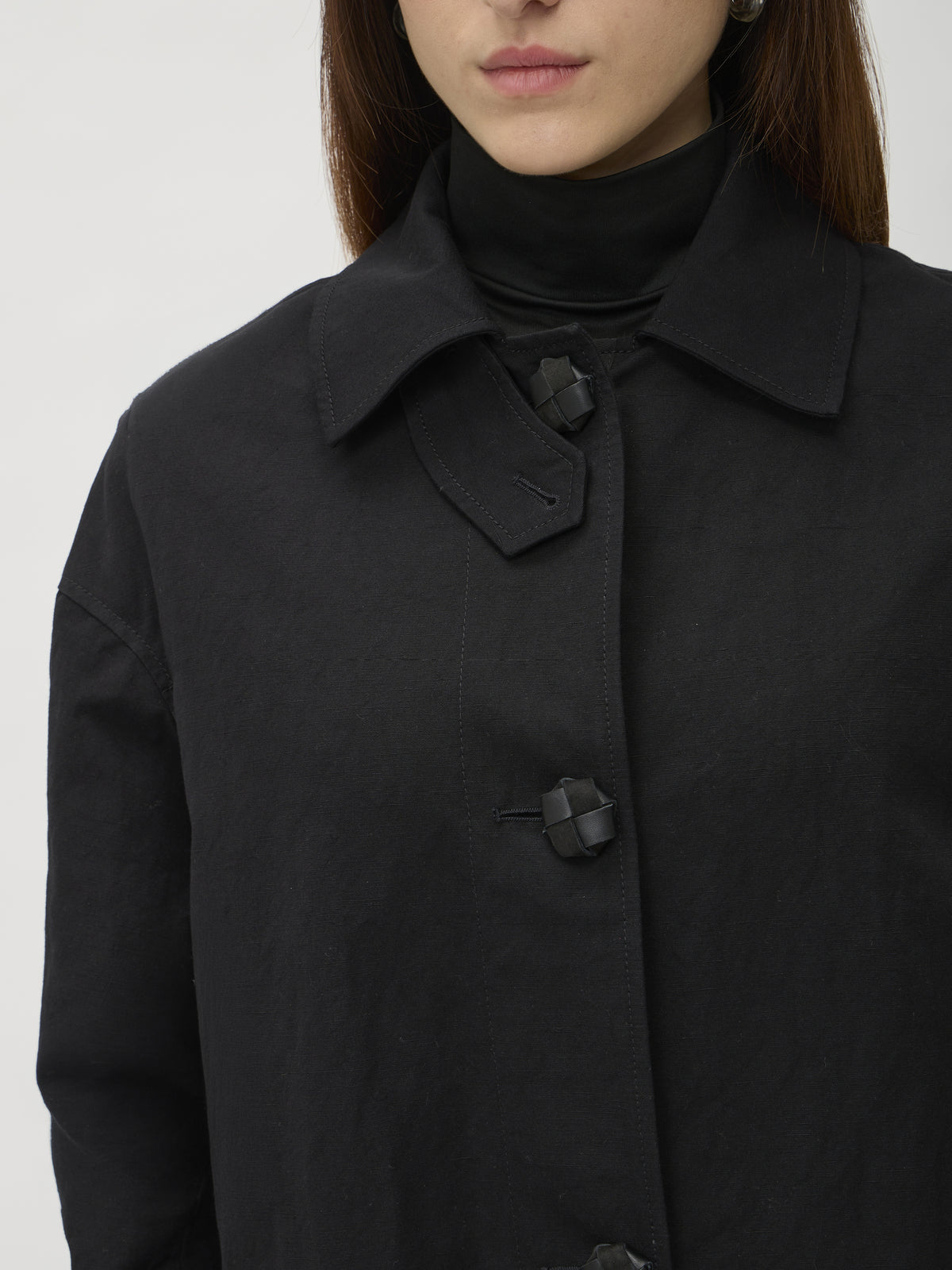 Cotton Coat in Popeline – 6011 Black