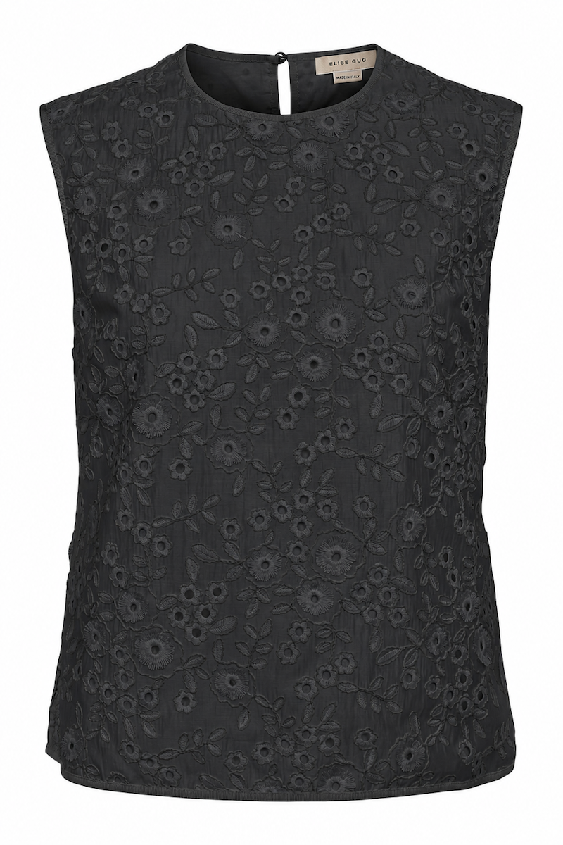Sleeveless Embroidered Blouse – 2244 Ricamo 2244 BLACK