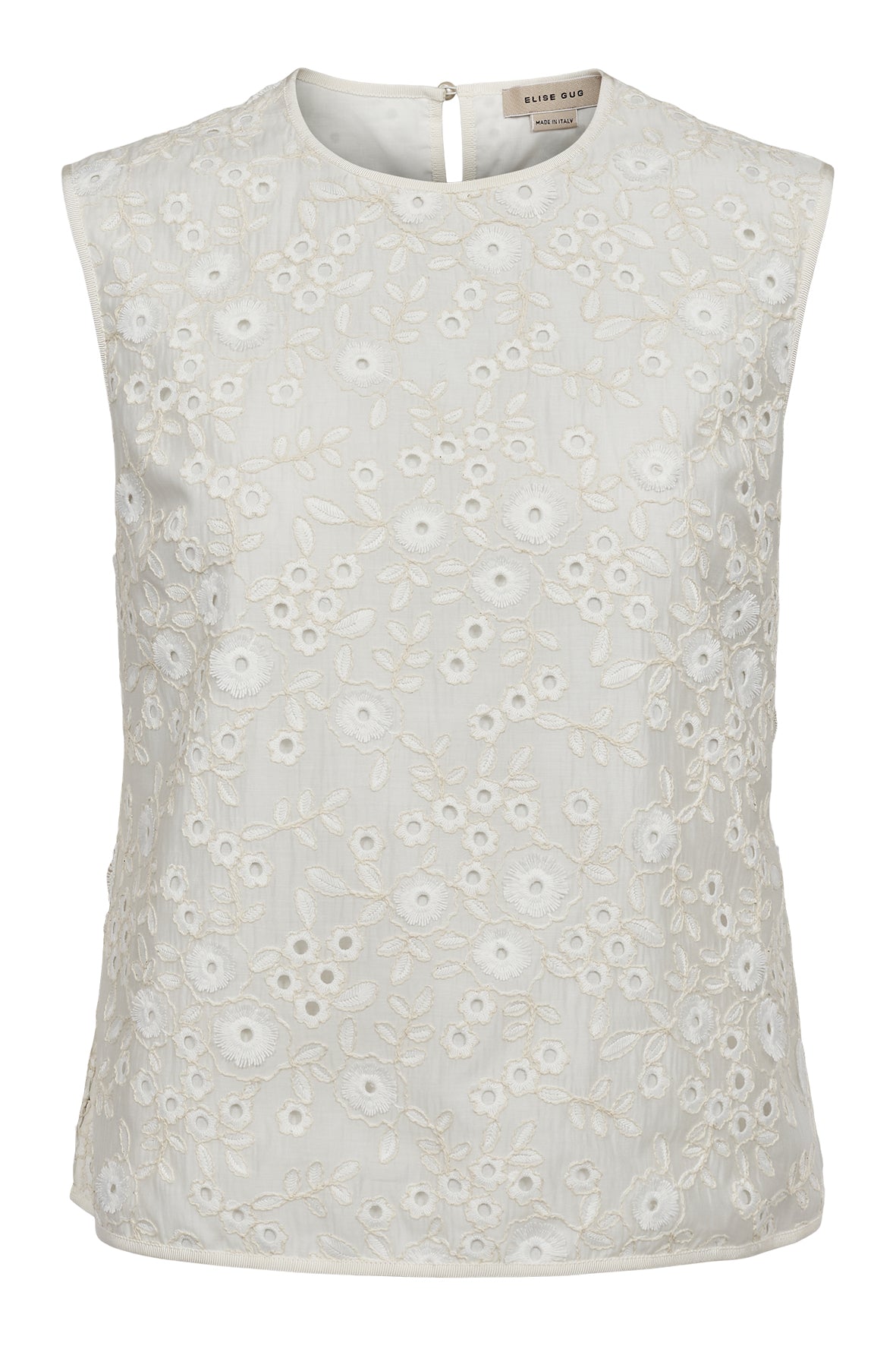 Sleeveless Embroidered Blouse – 2244 Ricamo 2244 Naturale