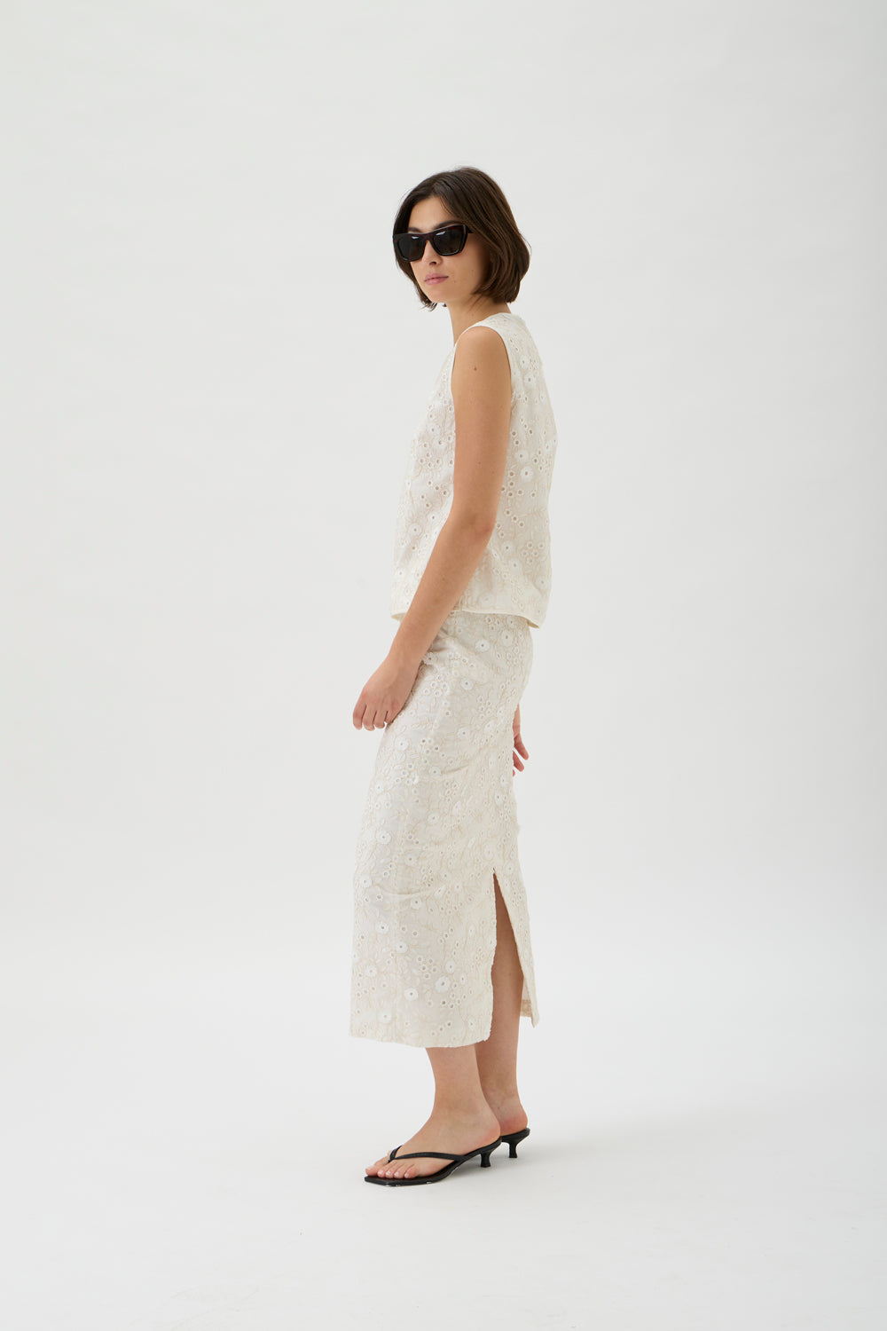 Embroidered Midi Dress – 2244 Ricamo Naturale