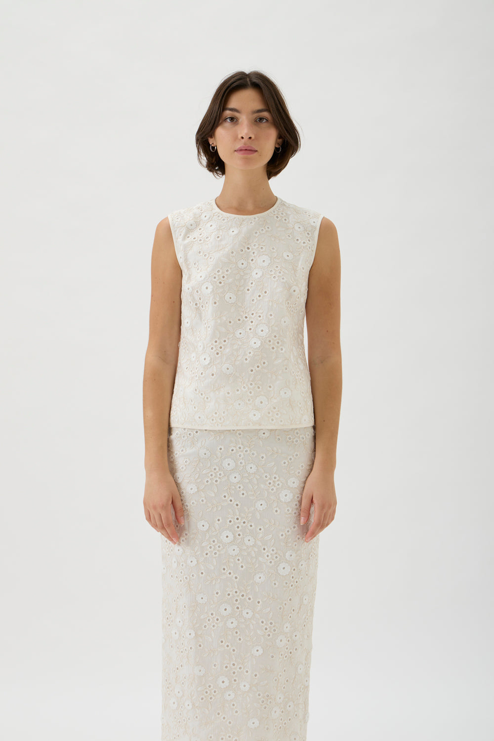 Embroidered Midi Dress – 2244 Ricamo Naturale