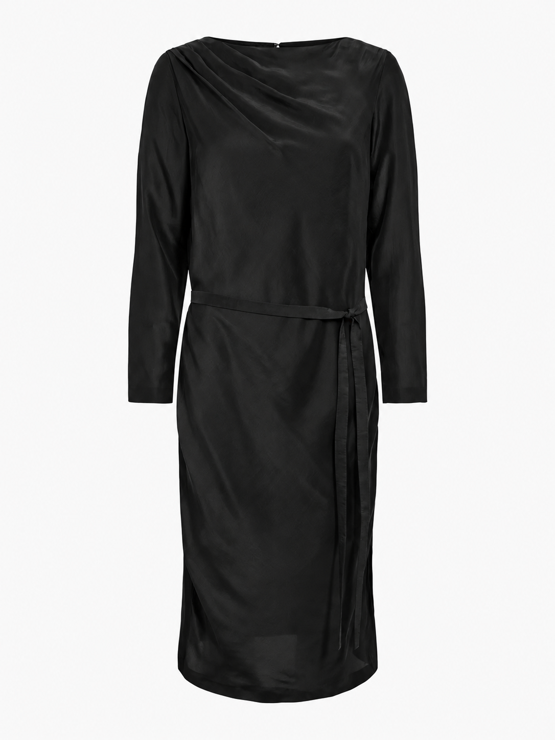 Straight Dress with Pleated Shoulders – Seta 9522 Black