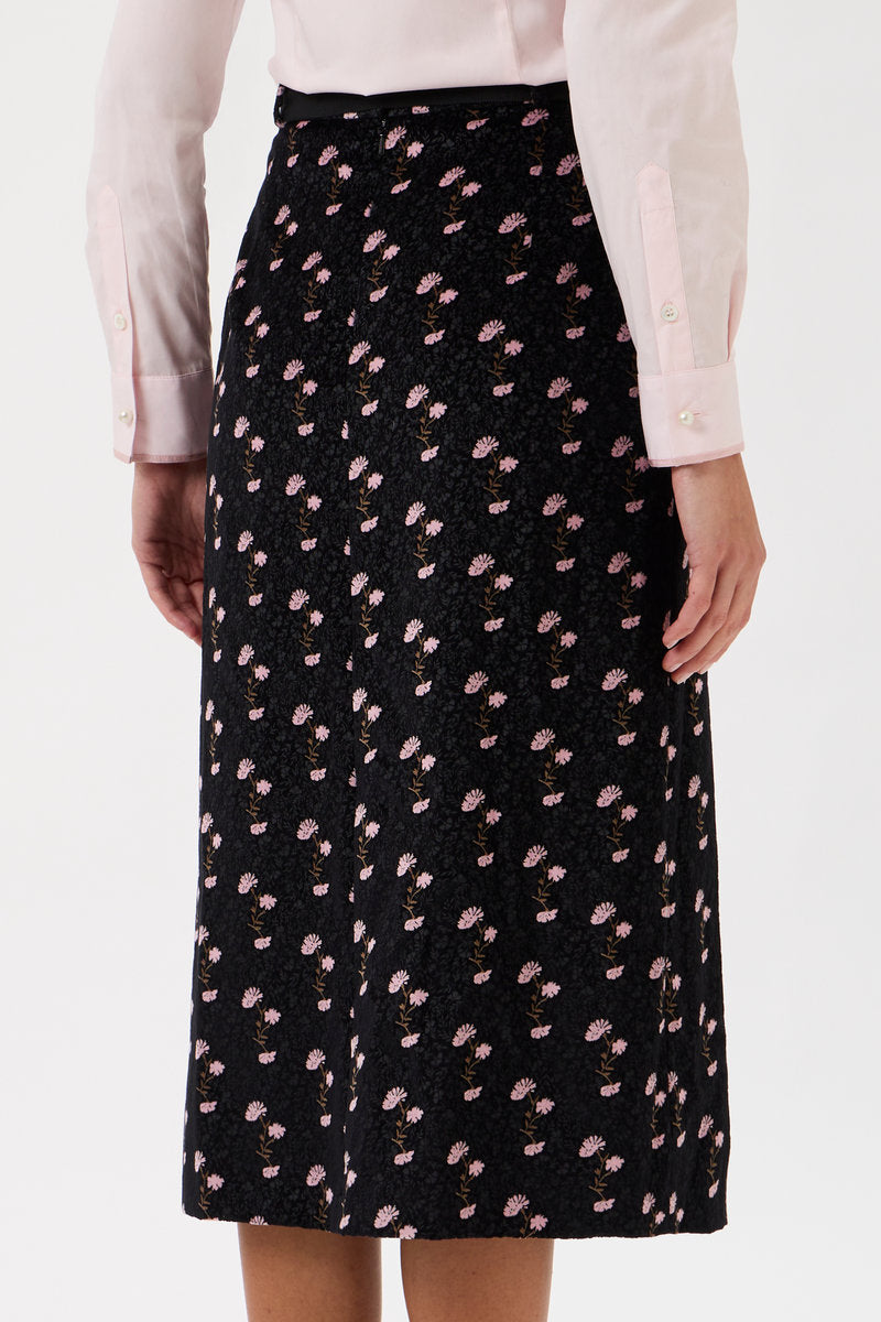Velvet Wool Midi Skirt – 3350 Fiori