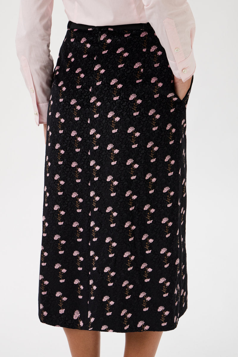 Velvet Wool Midi Skirt – 3350 Fiori