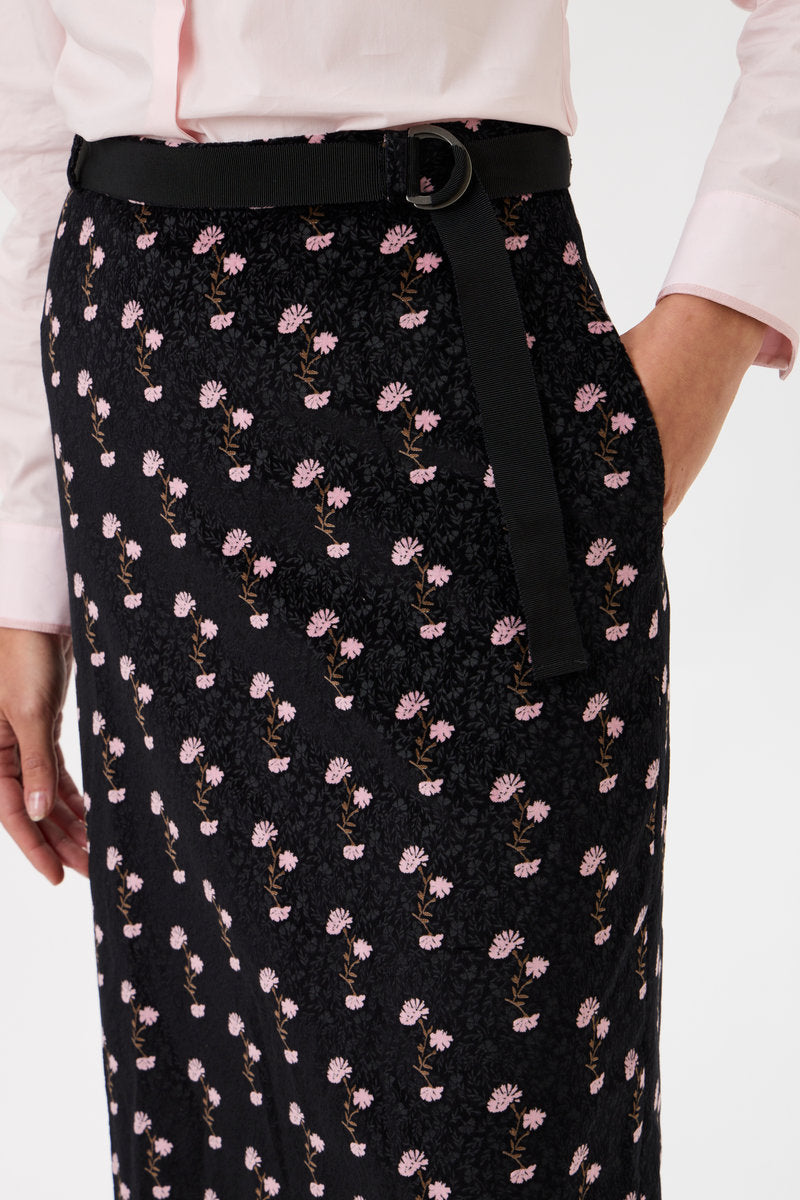 Velvet Wool Midi Skirt – 3350 Fiori