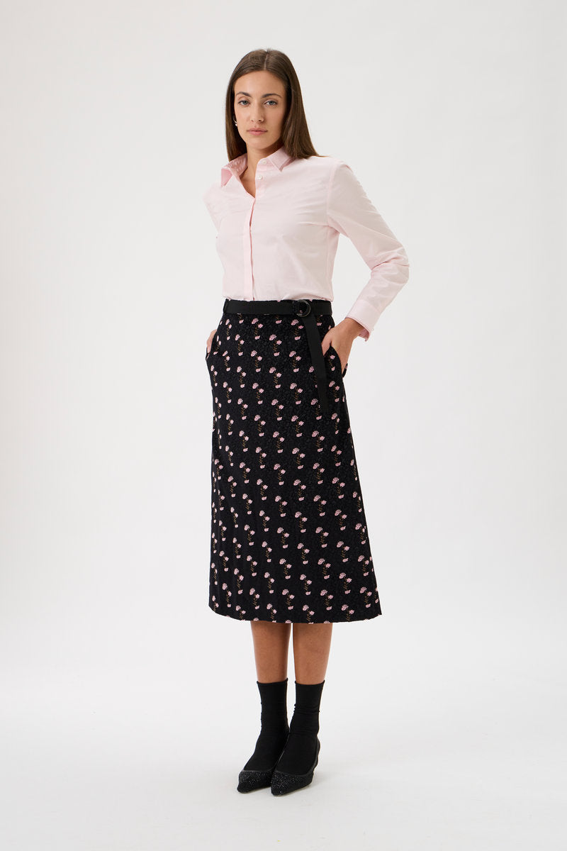 Velvet Wool Midi Skirt – 3350 Fiori