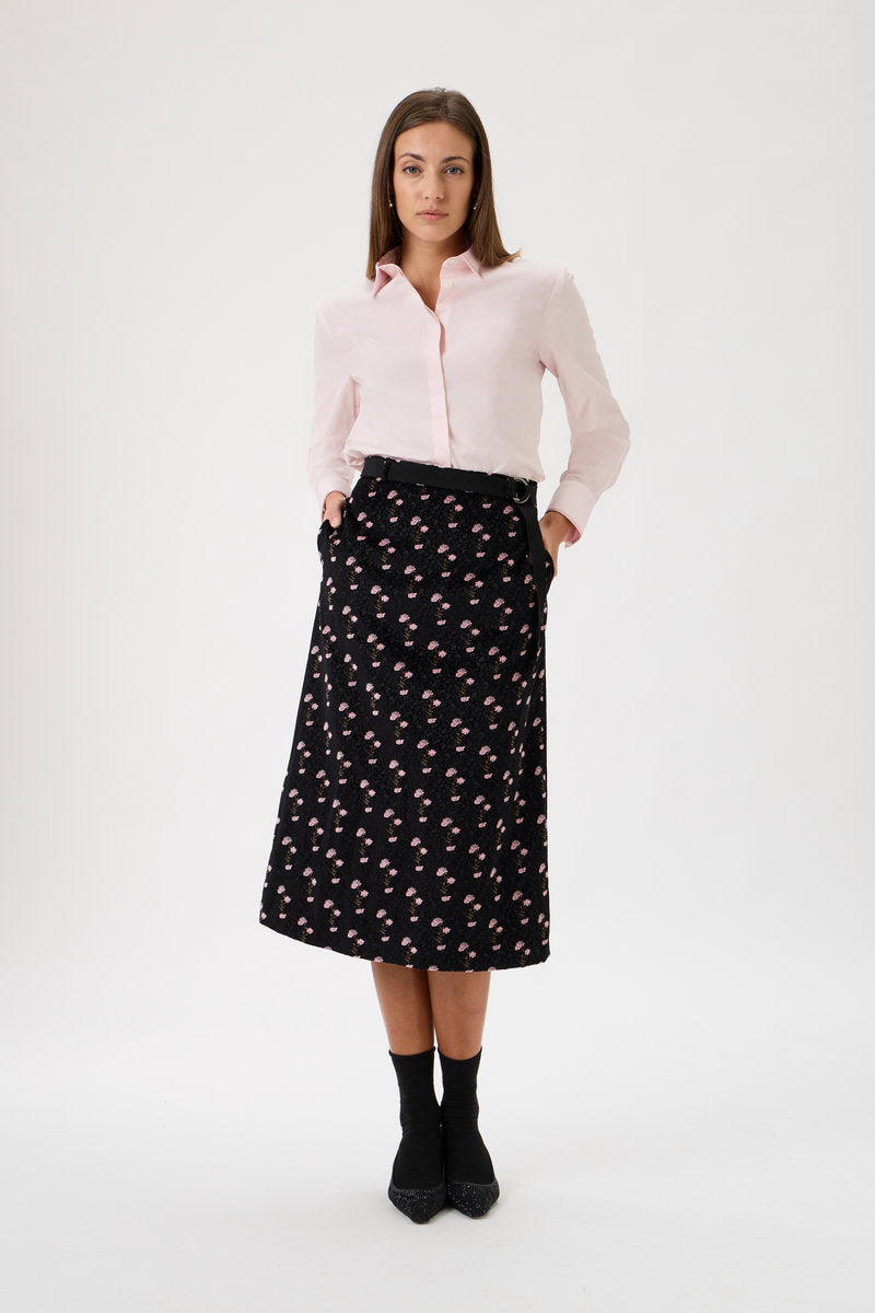 Velvet Wool Midi Skirt – 3350 Fiori