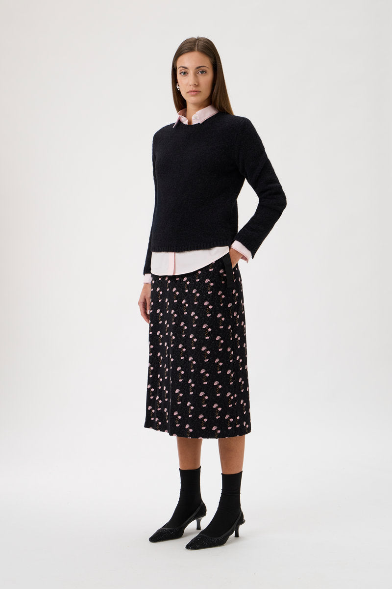 Velvet Wool Midi Skirt – 3350 Fiori