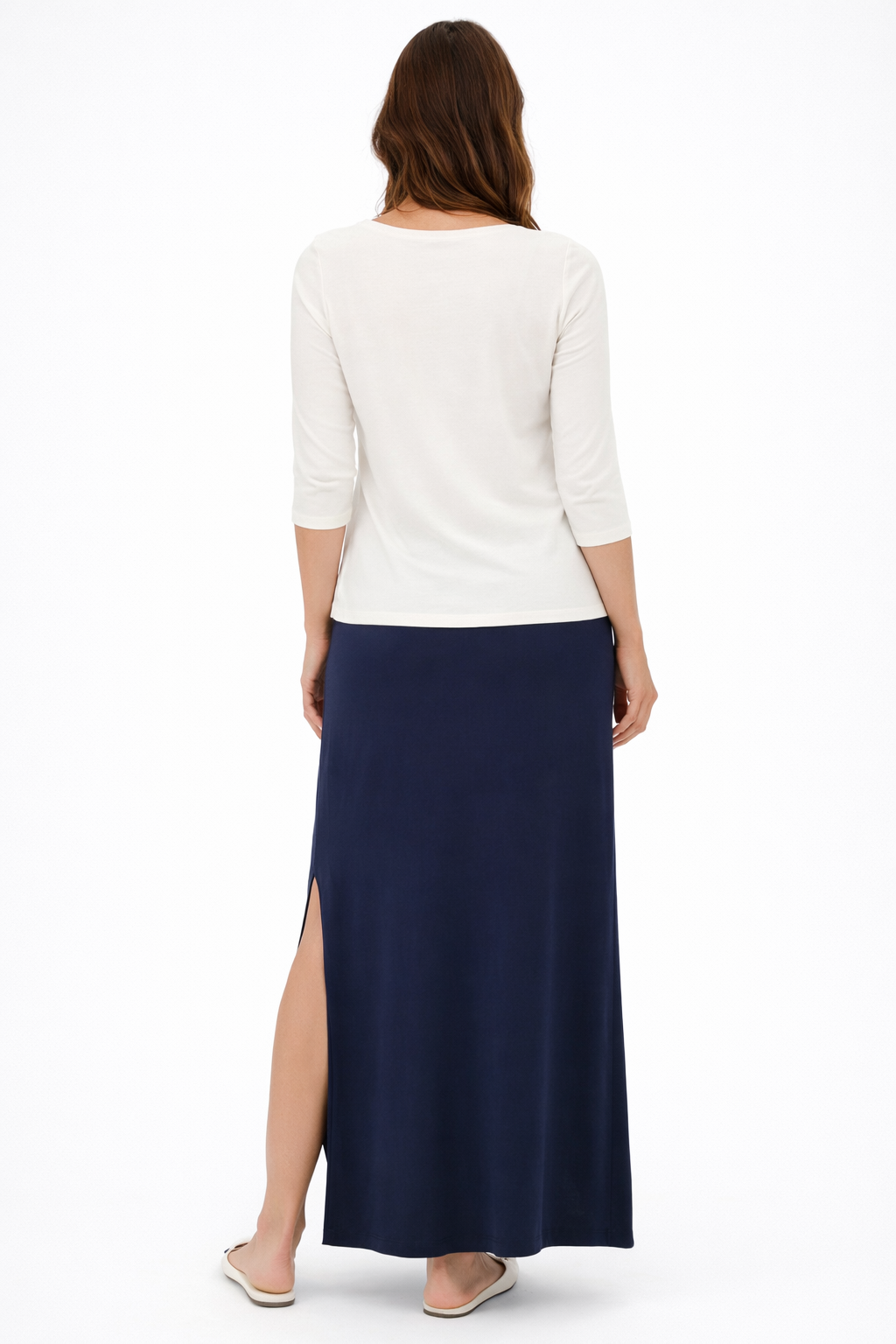 ELISE GUG Nilo White square neck top style 1194 – back view